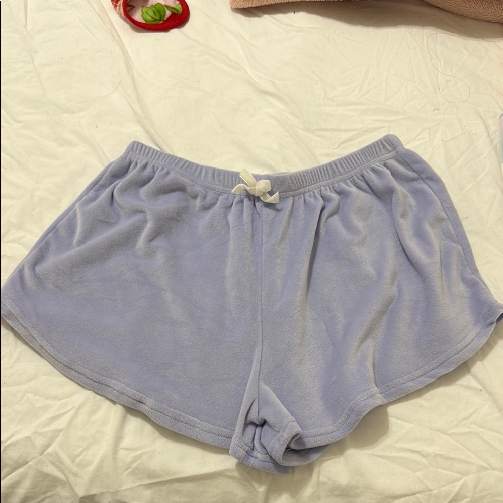 Cozy Light Blue Fleece Shorts